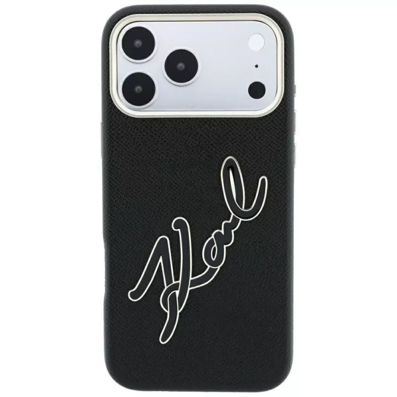 Karl Lagerfeld KF003312 Smooth Big Resin Signature Logo θήκη για iPhone 18 Pro Max / 17 Pro Max, μαύρη