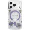 Guess GUE005781 Resin Flowers Glitter MagSafe θήκη για iPhone 18 Pro / 17 Pro, μωβ