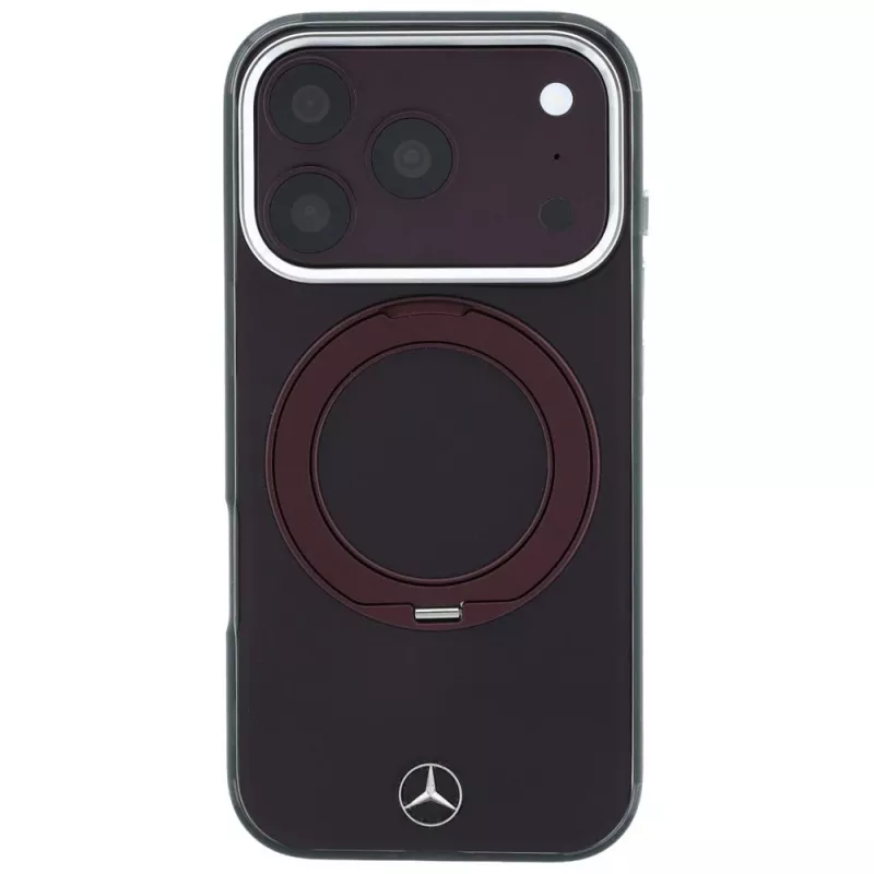 Mercedes Mer008917 Ring Stand Iconic Logo MagSafe θήκη για iPhone 18 Pro / 17 Pro, μπορντό