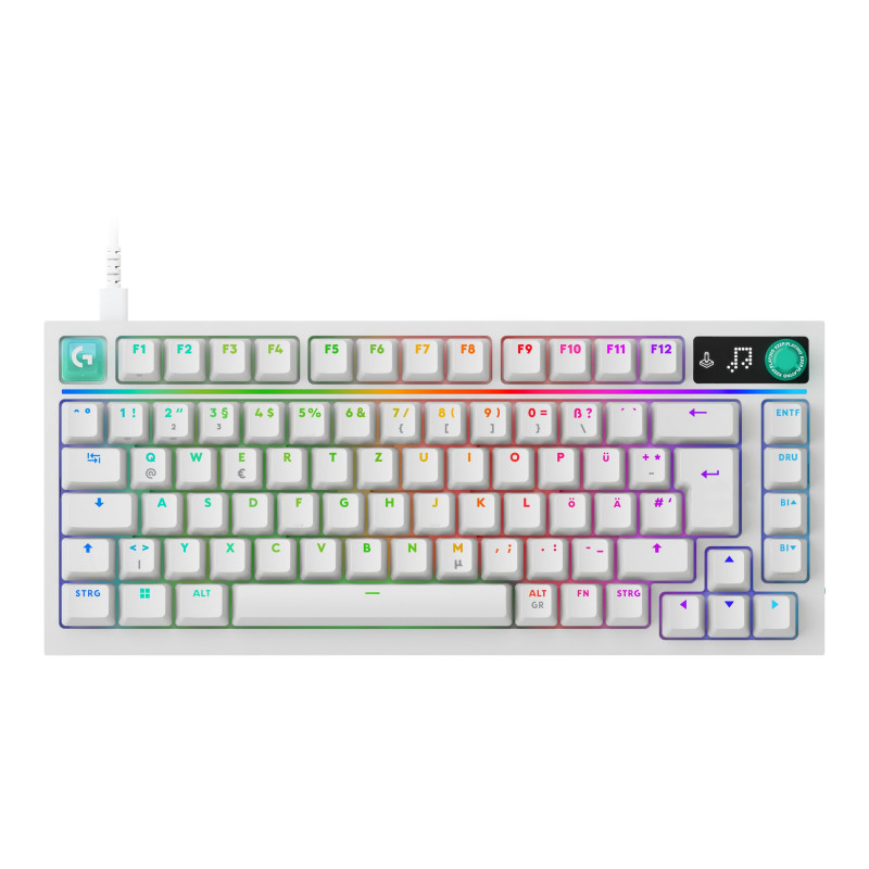 Logitech G316 X 75 μηχανικό πληκτρολόγιο gaming, απτικοί διακόπτες, λευκό, US International