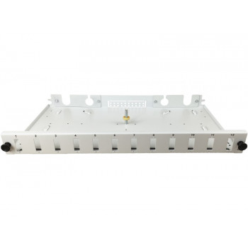 Alantec FOP-1U-12SCD-S πίνακας διανομής οπτικών ινών 12xSC duplex 19 ιντσών 1U, συρόμενος, με μπροστινό πάνελ και εξαρτήματα στερέωσης