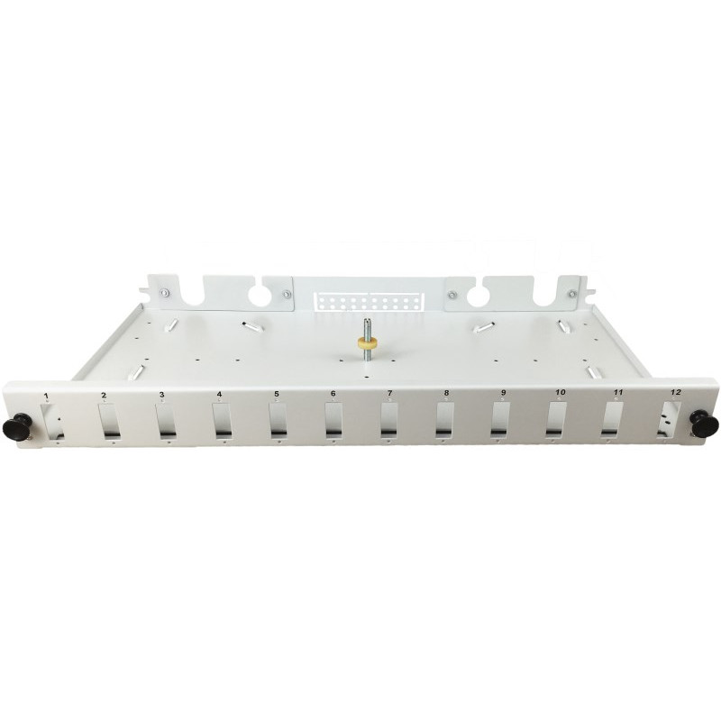 Alantec FOP-1U-12SCD-S πίνακας διανομής οπτικών ινών 12xSC duplex 19 ιντσών 1U, συρόμενος, με μπροστινό πάνελ και εξαρτήματα στερέωσης
