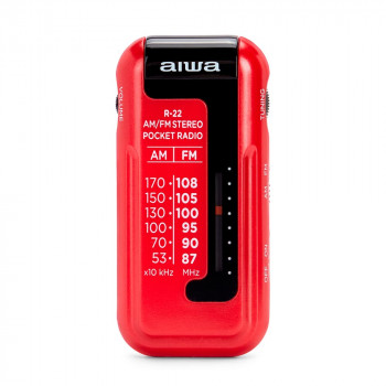 AIWA R-22RD ραδιόφωνο τσέπης με ακουστικά, κόκκινο