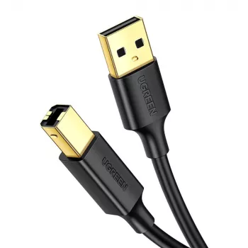 Ugreen US135 καλώδιο USB 2.0 A-B για εκτυπωτή, επιχρυσωμένο, 1 m, μαύρο
