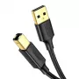 Ugreen US135 καλώδιο USB 2.0 A-B για εκτυπωτή, επιχρυσωμένο, 1 m, μαύρο