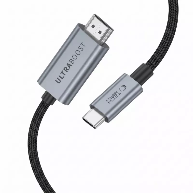 Tech-Protect Ultraboost καλώδιο USB-C σε HDMI 2.1, 8K 60 Hz, 300 cm, γκρι (Iron Grey)
