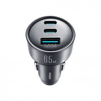 Joyroom JR-CCN19 φορτιστής αυτοκινήτου, 65 W, 2x USB-C + USB-A, σκούρο γκρι