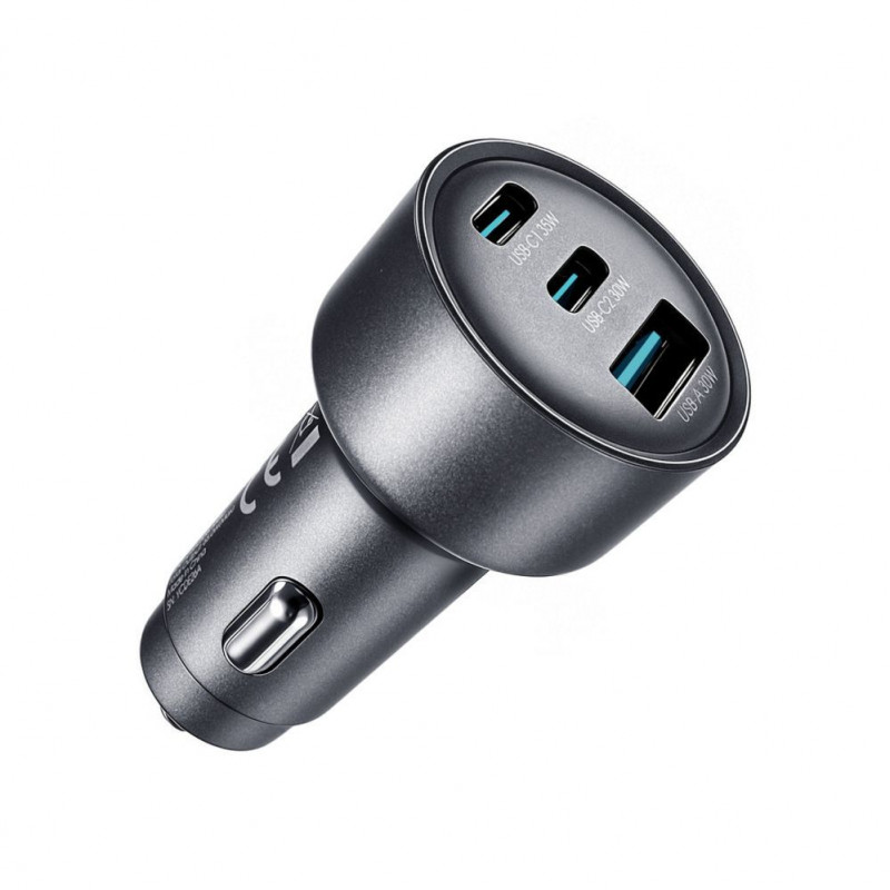 Joyroom JR-CCN19 φορτιστής αυτοκινήτου, 65 W, 2x USB-C + USB-A, σκούρο γκρι