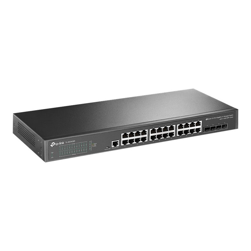 TP-Link SG3428X διαχειριζόμενος διακόπτης L2+ 24 θυρών 10/100/1000 Mbps, 4 θύρες SFP+, για τοποθέτηση σε rack