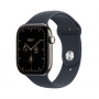 Apple Watch Series 12 GPS + Cellular 42 mm, θήκη από τιτάνιο σε φυσικό χρώμα, αθλητικό λουράκι σε ναυτικό μπλε, M/L