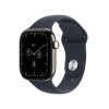 Apple Watch Series 12 GPS + Cellular 42 mm, θήκη από τιτάνιο σε φυσικό χρώμα, αθλητικό λουράκι σε ναυτικό μπλε, M/L