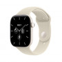 Apple Watch Series 12 GPS + Cellular 42 mm, κεραμική θήκη σε λευκό περλέ, αθλητικό λουράκι σε χρώμα άμμου, M/L