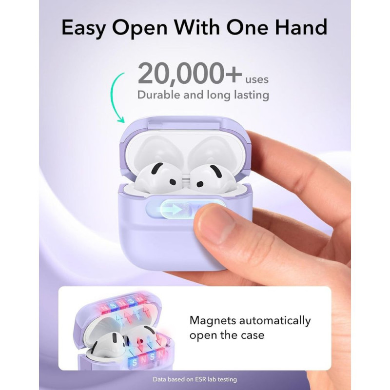 ESR Pulse HaloLock MagSafe θήκη για Apple AirPods 4 / 5, λεβάντα