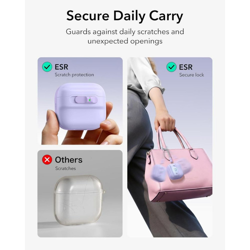 ESR Pulse HaloLock MagSafe θήκη για Apple AirPods 4 / 5, λεβάντα