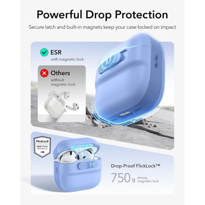 ESR Pulse HaloLock MagSafe θήκη για Apple AirPods 4 / 5, ανοιχτό μπλε