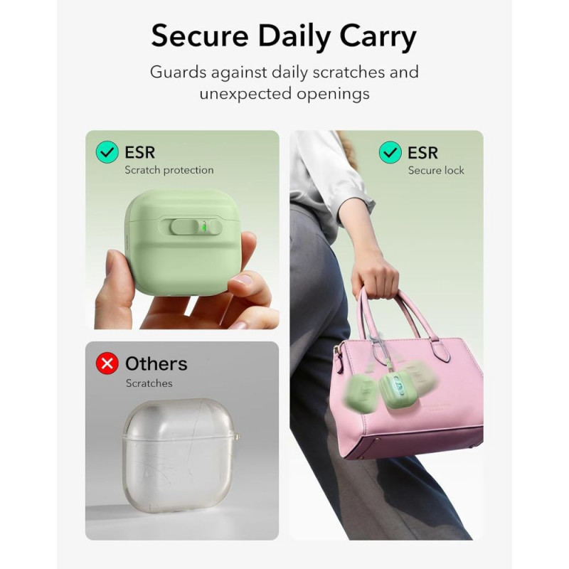 ESR Pulse HaloLock MagSafe θήκη για Apple AirPods 4 / 5, ανοιχτό πράσινο
