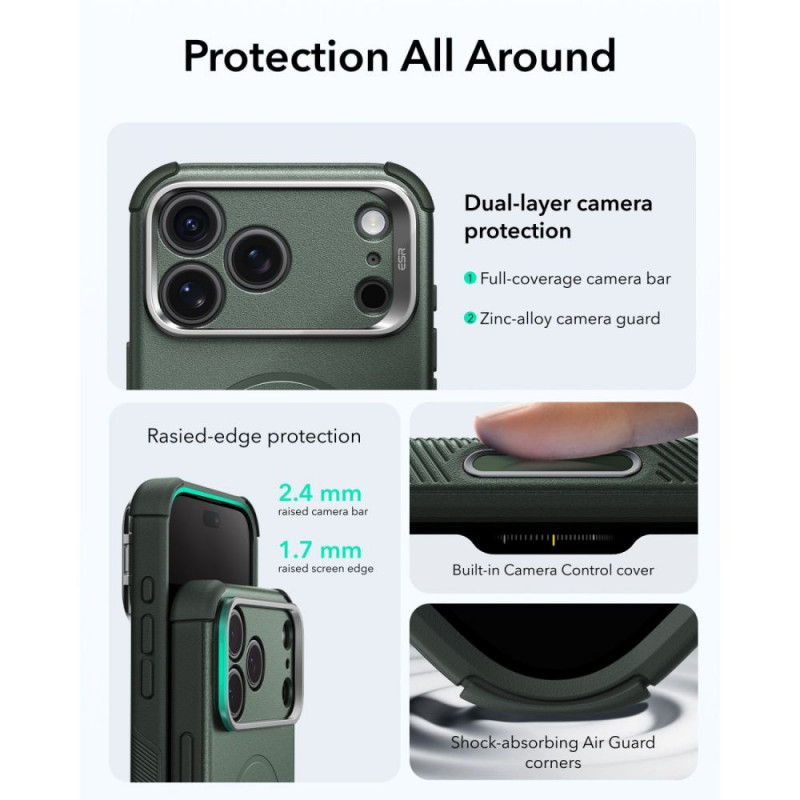 ESR Cyber Tough Kickstand MagSafe θήκη για Apple iPhone 17 Pro / 18 Pro, πράσινη