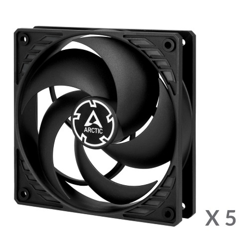 Arctic P12 ACFAN00135A ανεμιστήρες θήκης, 120 mm, 3 ακίδων, μαύροι (5 τεμ.)
