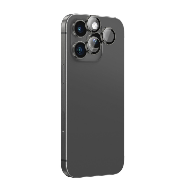 AmazingThing AR Aluminum 3 Lens Glass προστατευτικό φακών κάμερας με πλαίσιο για iPhone 16 Pro / 16 Pro Max, μαύρο