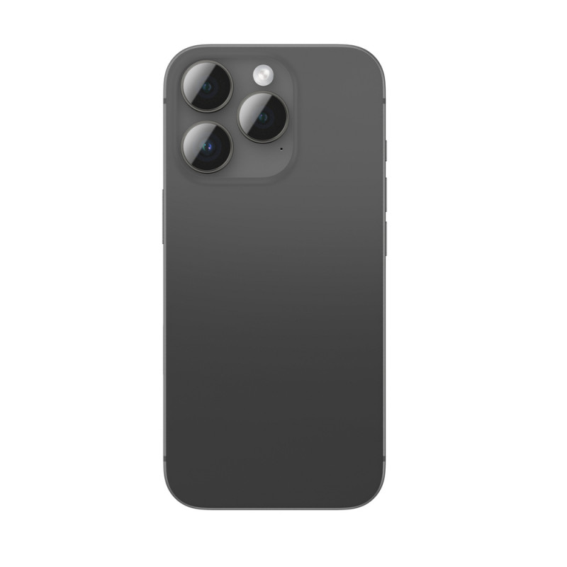 AmazingThing AR Aluminum 3 Lens Glass προστατευτικό φακών κάμερας με πλαίσιο για iPhone 16 Pro / 16 Pro Max, μαύρο