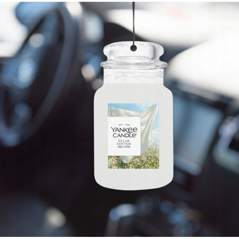 Yankee Candle Clean Cotton κρεμαστό αρωματικό αυτοκινήτου