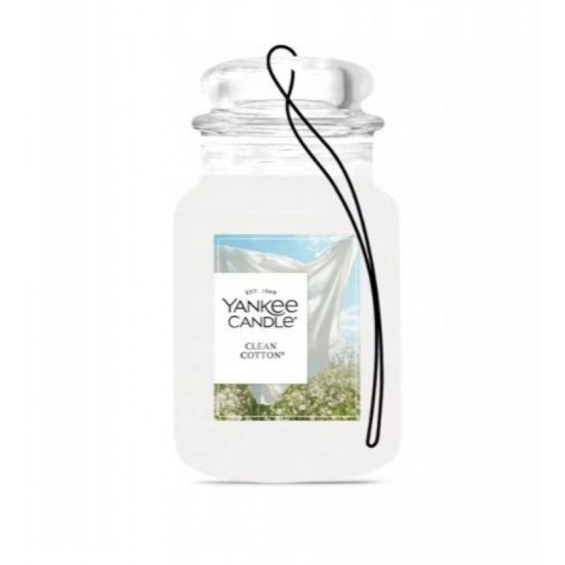 Yankee Candle Clean Cotton κρεμαστό αρωματικό αυτοκινήτου, πακέτο μπόνους