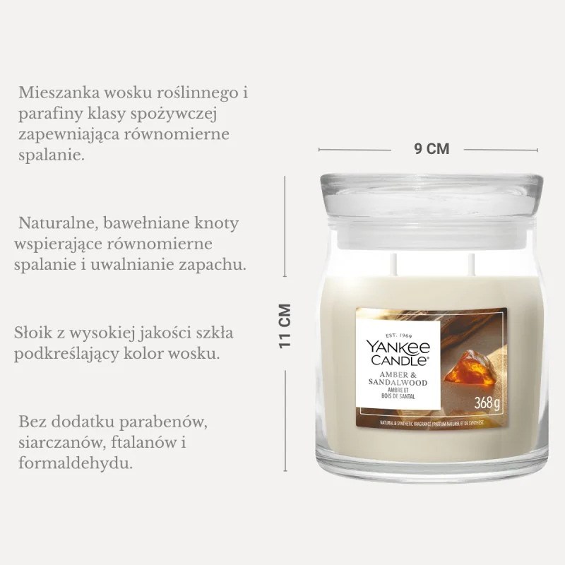 Yankee Candle YC Signature Amber & Sandalwood μεσαίο κερί