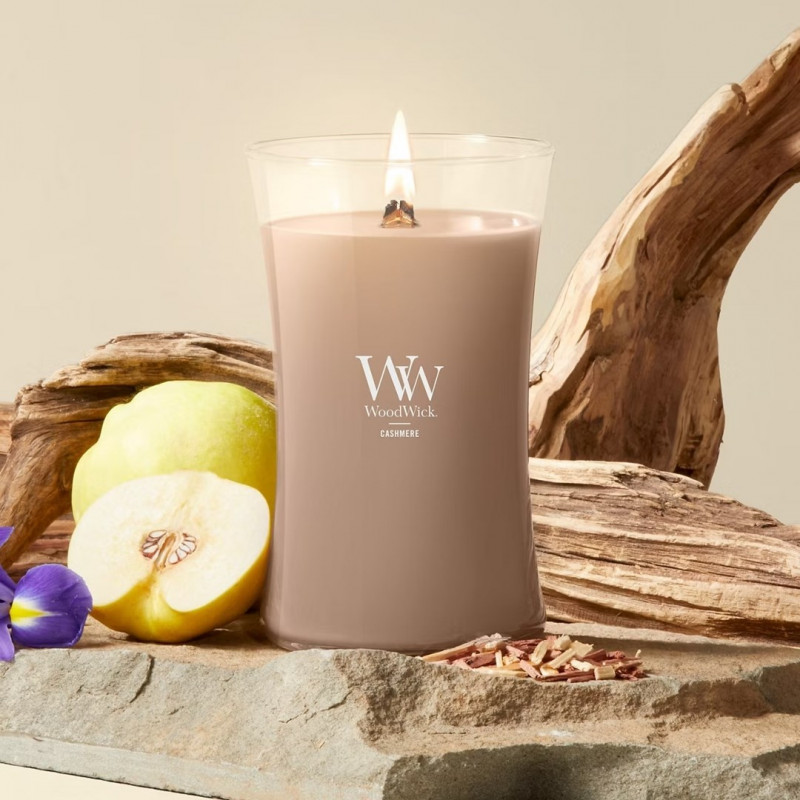 WoodWick Cashmere μεγάλο κερί, 610 g, καφέ