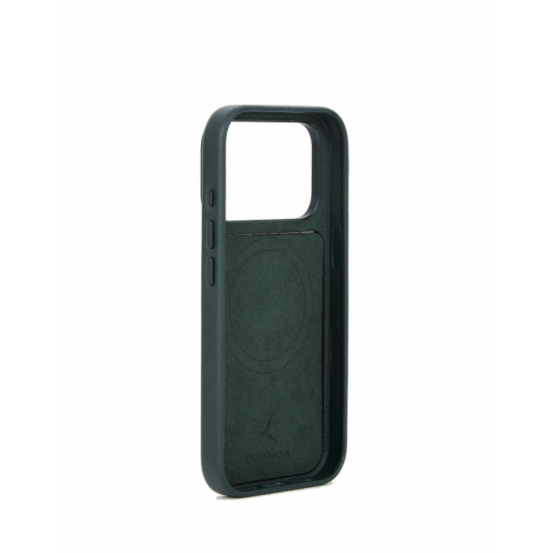 Mujjo Troubadour αρθρωτή δερμάτινη θήκη για Apple iPhone 18 Pro / 17 Pro, MagSafe, οψιδιανό πράσινο