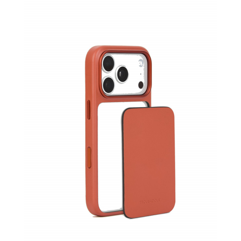 Mujjo Troubadour αρθρωτή δερμάτινη θήκη για Apple iPhone 18 Pro / 17 Pro, MagSafe, τερακότα