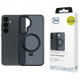3MK Smoke Case Mag&Stand θήκη smartphone για Samsung Galaxy S25+, μαύρη