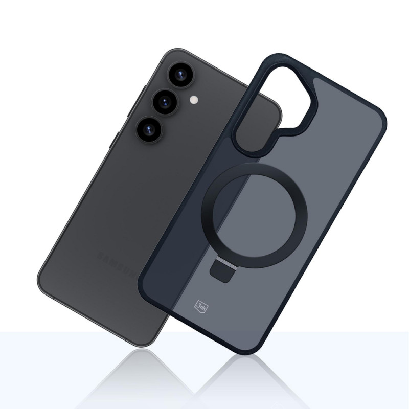 3MK Smoke Case Mag&Stand θήκη smartphone για Samsung Galaxy S25+, μαύρη