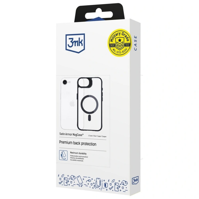 3MK Satin Armor MagCase θήκη για Apple iPhone 17e / 16e, διαφανής