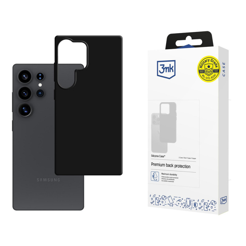 3MK Silicone Case θήκη σιλικόνης για Samsung Galaxy S25 Ultra, μαύρη