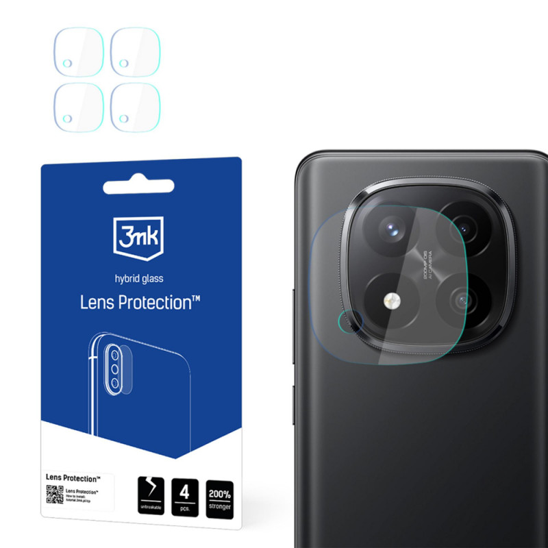 3MK Lens Protection υβριδικό γυαλί προστασίας φακού κάμερας για Xiaomi Redmi Note 14 Pro+ (4 τεμ.)