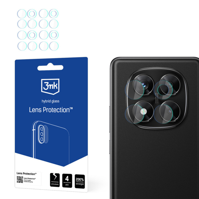 3MK Lens Protection υβριδικό γυαλί για τον φακό της κάμερας του Xiaomi Redmi Note 14 Pro 4G (4 τεμ.)