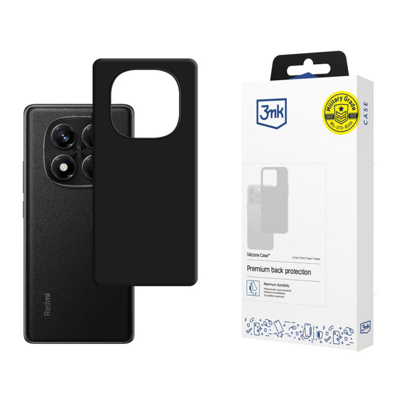 3MK Silicone Case θήκη σιλικόνης για Xiaomi Redmi Note 14 Pro 5G, μαύρη
