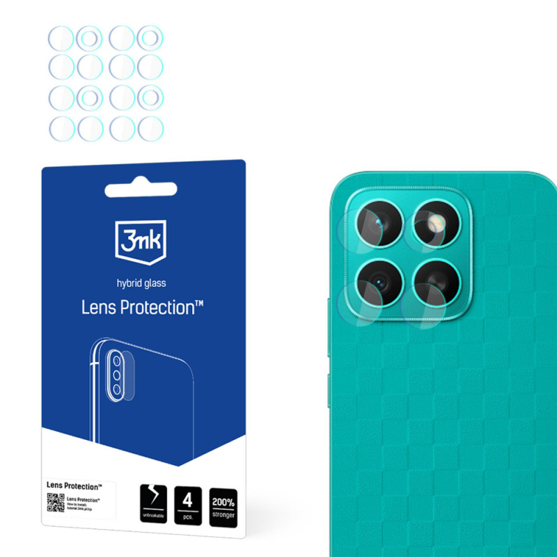 3MK Lens Protection υβριδικό γυαλί για τον φακό της κάμερας του Honor X8c (4 τεμ.)