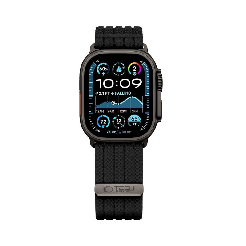Tech-Protect Nylon Sport λουράκι για Apple Watch 44/45/46/49 mm, μαύρο
