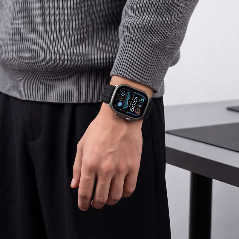 Tech-Protect Nylon Sport λουράκι για Apple Watch 44/45/46/49 mm, μαύρο