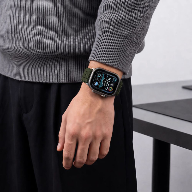 Tech-Protect Nylon Sport λουράκι για Apple Watch 44/45/46/49 mm, σκούρο πράσινο