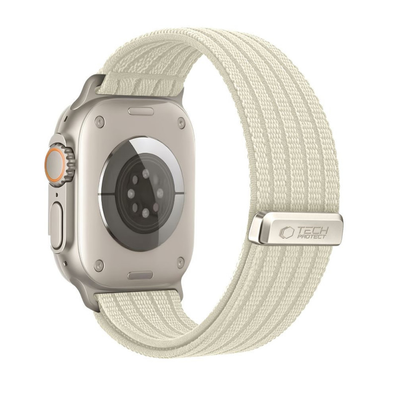 Tech-Protect Nylon Sport λουράκι για Apple Watch 8 / 9 / 10 / 11 / SE / Ultra 44 / 45 / 46 / 49 mm, Starlight