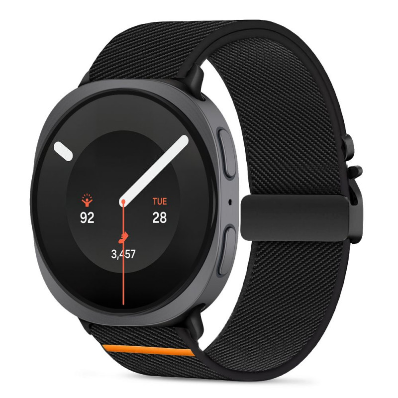 Tech-Protect Nylon Clasp λουράκι ρολογιού για Samsung Galaxy Watch 8 / 9 / Classic 40 / 44 / 46 mm, μαύρο