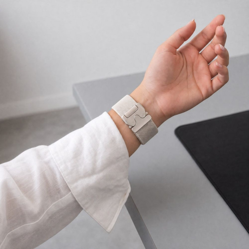 Tech-Protect Nylon Clasp λουράκι ρολογιού για Samsung Galaxy Watch 8 / 9 / Classic 40 / 44 / 46 mm, Starlight
