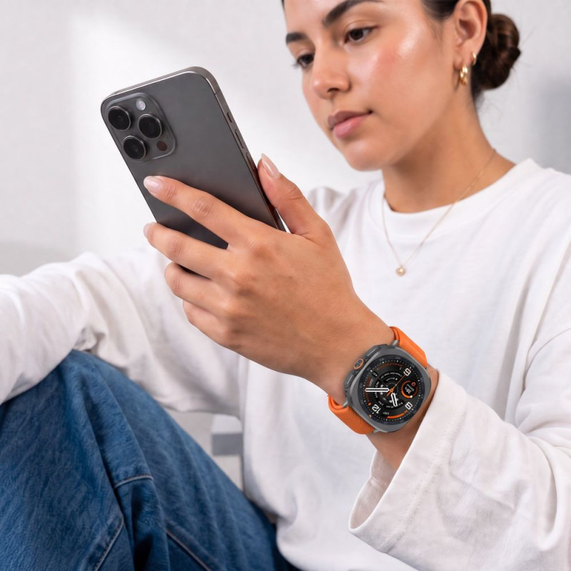 Tech-Protect Nylon Clasp λουράκι ρολογιού για Samsung Galaxy Watch Ultra 1 / 2 2024-2026 47 mm, πορτοκαλί