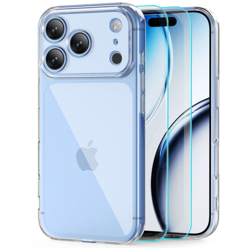 Tech-Protect FlexAir + Glass θήκη με σκληρυμένο γυαλί (2 τεμ.) για Apple iPhone 17 Pro / 18 Pro, διάφανη