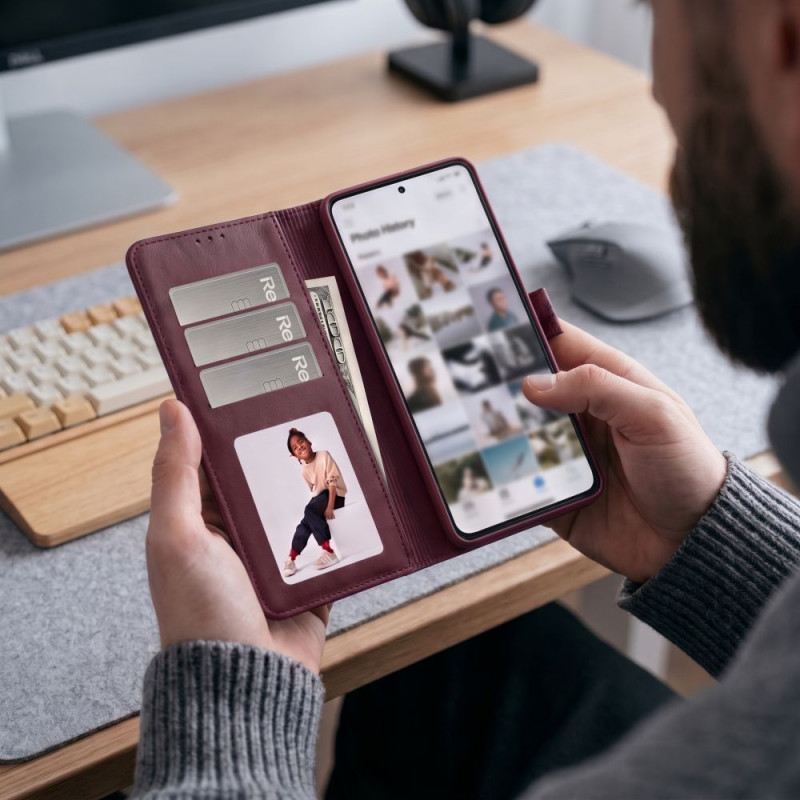 Tech-Protect Wallet θήκη πορτοφόλι για Xiaomi Redmi Note 17 Pro 5G, μπορντό