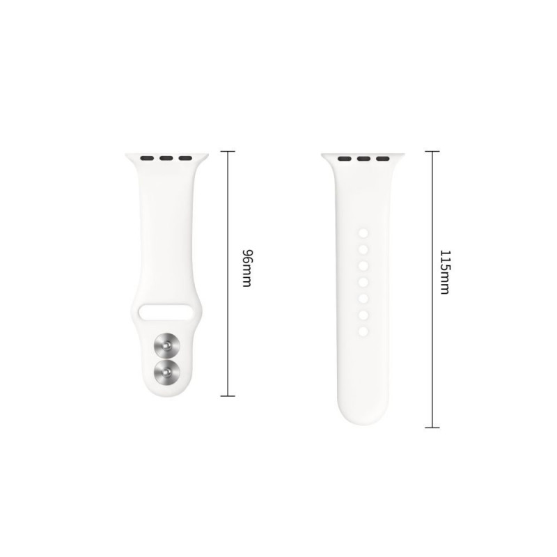 Tech-Protect Silicone λουράκι για Apple Watch 8/9/10/11/12/SE 40/41/42 mm, λευκό