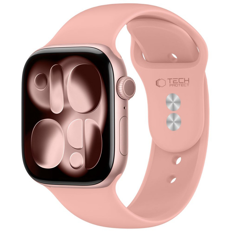 Tech-Protect Silicone λουράκι για Apple Watch 8/9/10/11/12/SE/Ultra 44/45/46/49 mm, σκονισμένο ροζ