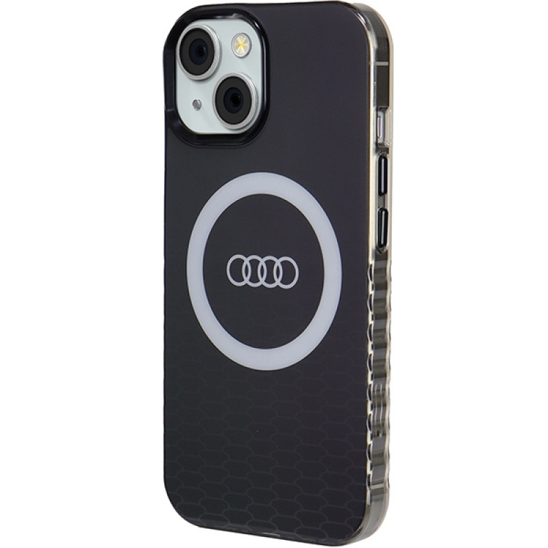 Θήκη Audi IML Big Logo MagSafe για iPhone 15 / 14 / 13, μαύρη (AUDI000075)